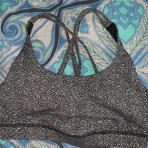 Lululemon Athletica Black and White Patterned Sports Bra